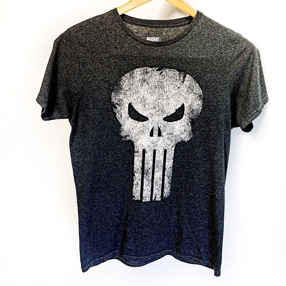 The Punisher Marvel Graphic T-Shirt Dark Gray MAD Engine Sz M